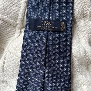 Christmas Gift! Brooks Brothers 346 Blue Silk Tie with Square Pattern